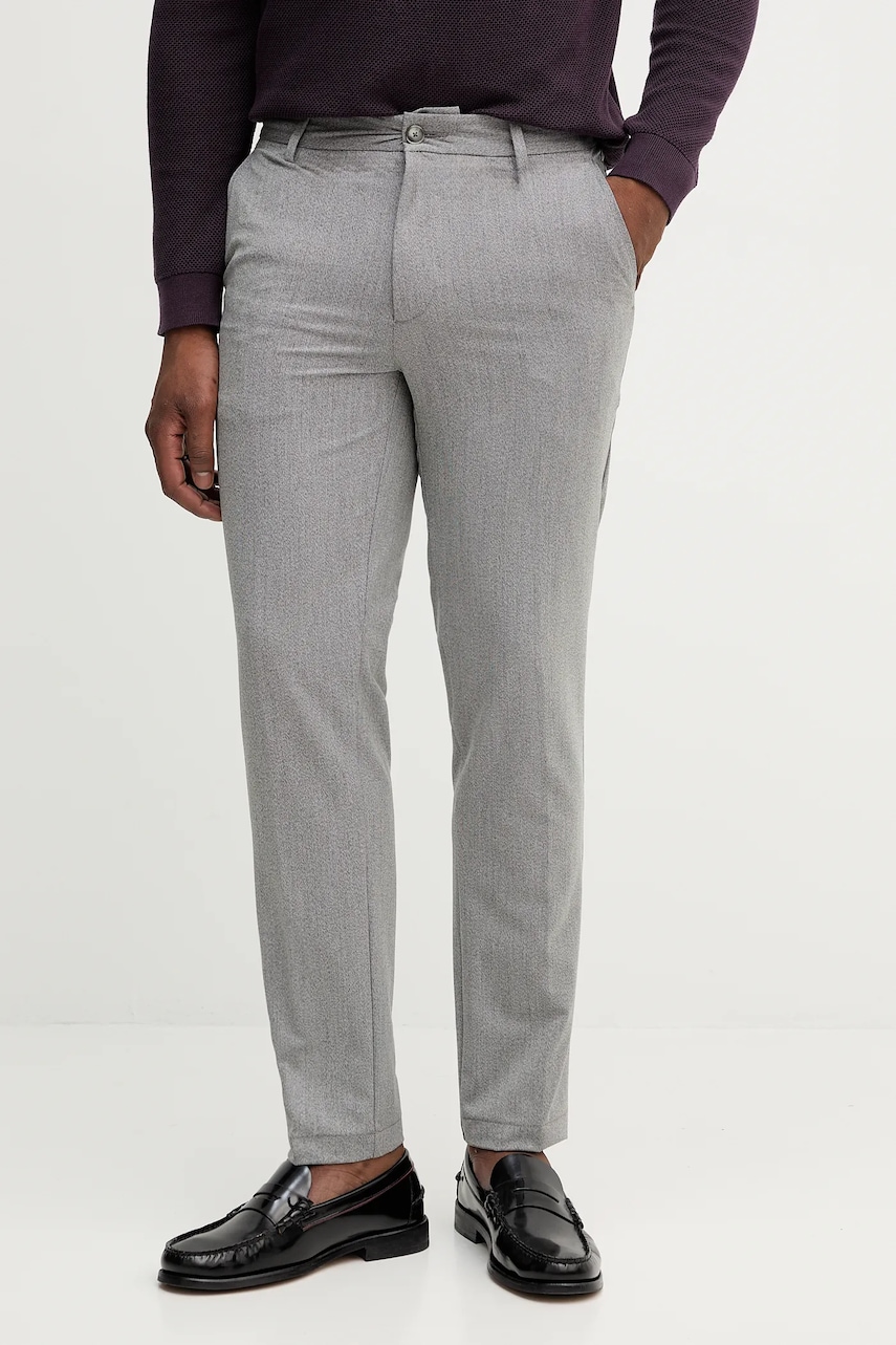BOSS pantaloni culoarea gri, drept, 50546914