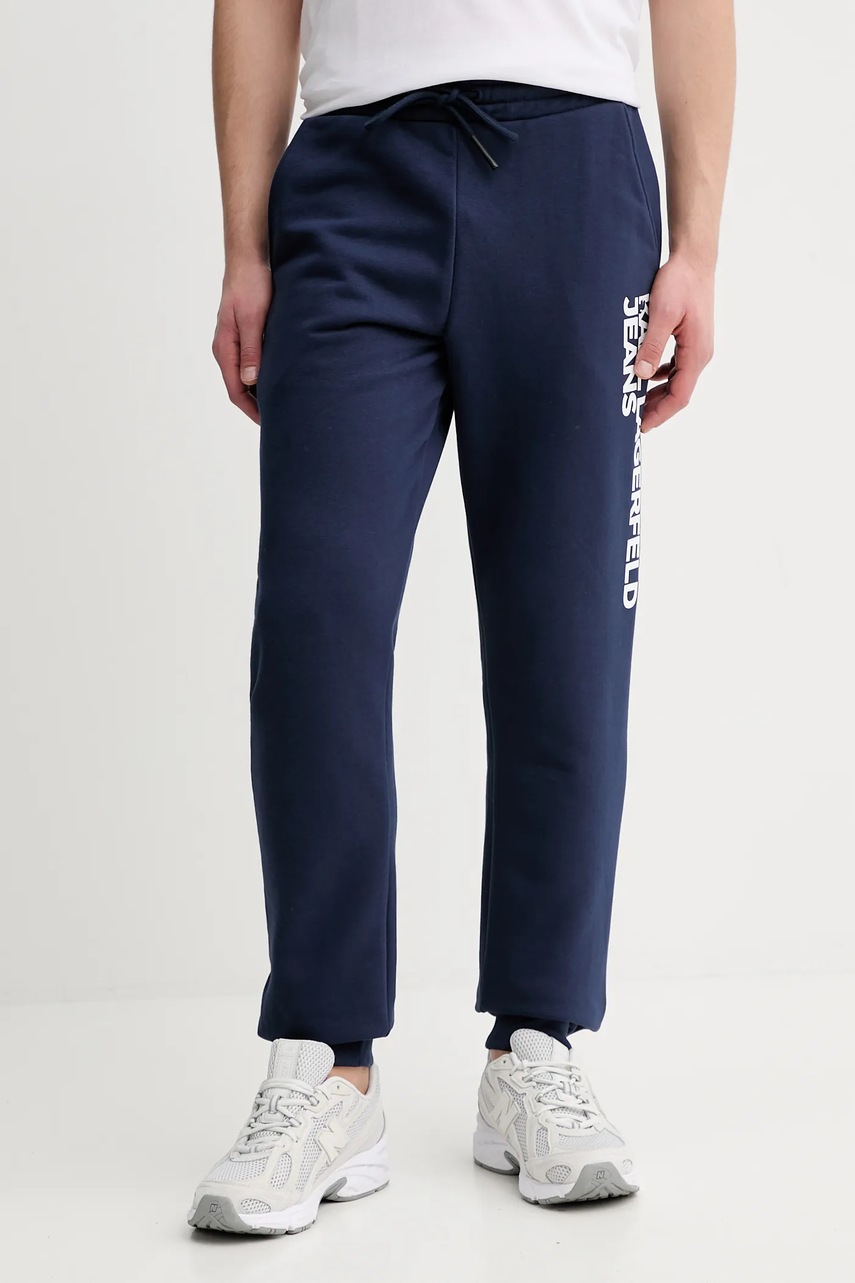 Karl Lagerfeld Jeans pantaloni de trening culoarea negru, cu imprimeu, A1M10001