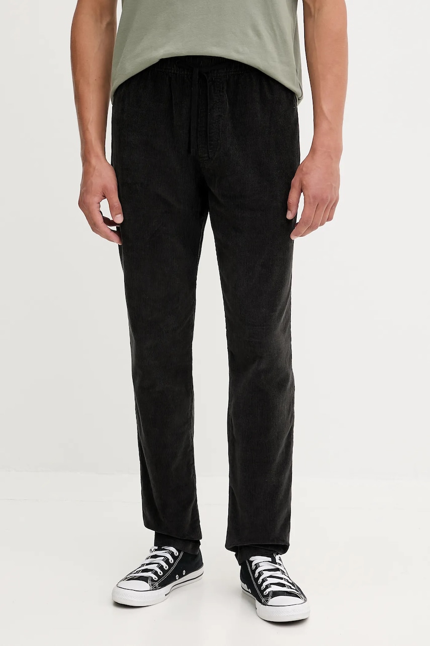 Tommy Jeans pantaloni de catifea cord culoarea negru, drept, DM0DM21997