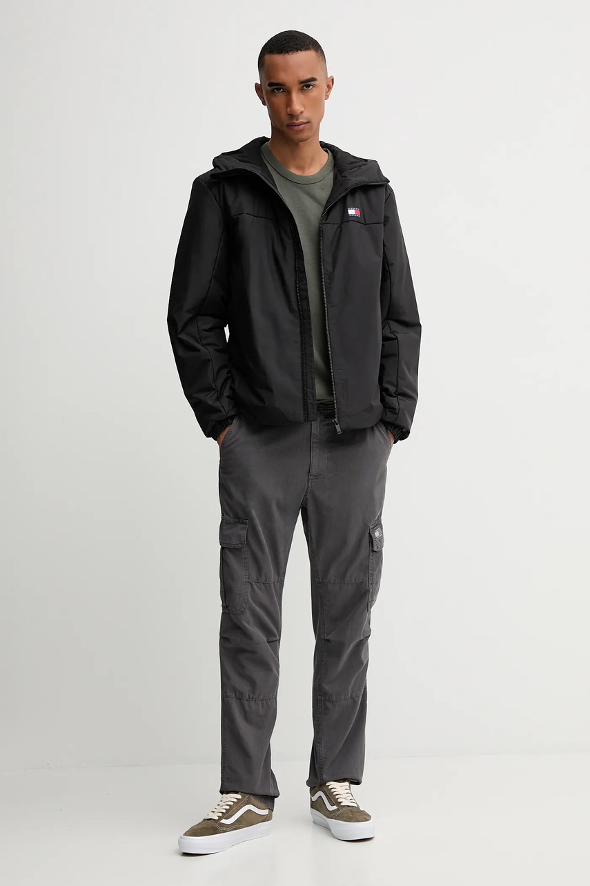 Хлопковые брюки Tommy Jeans цвет серый DM0DM21998