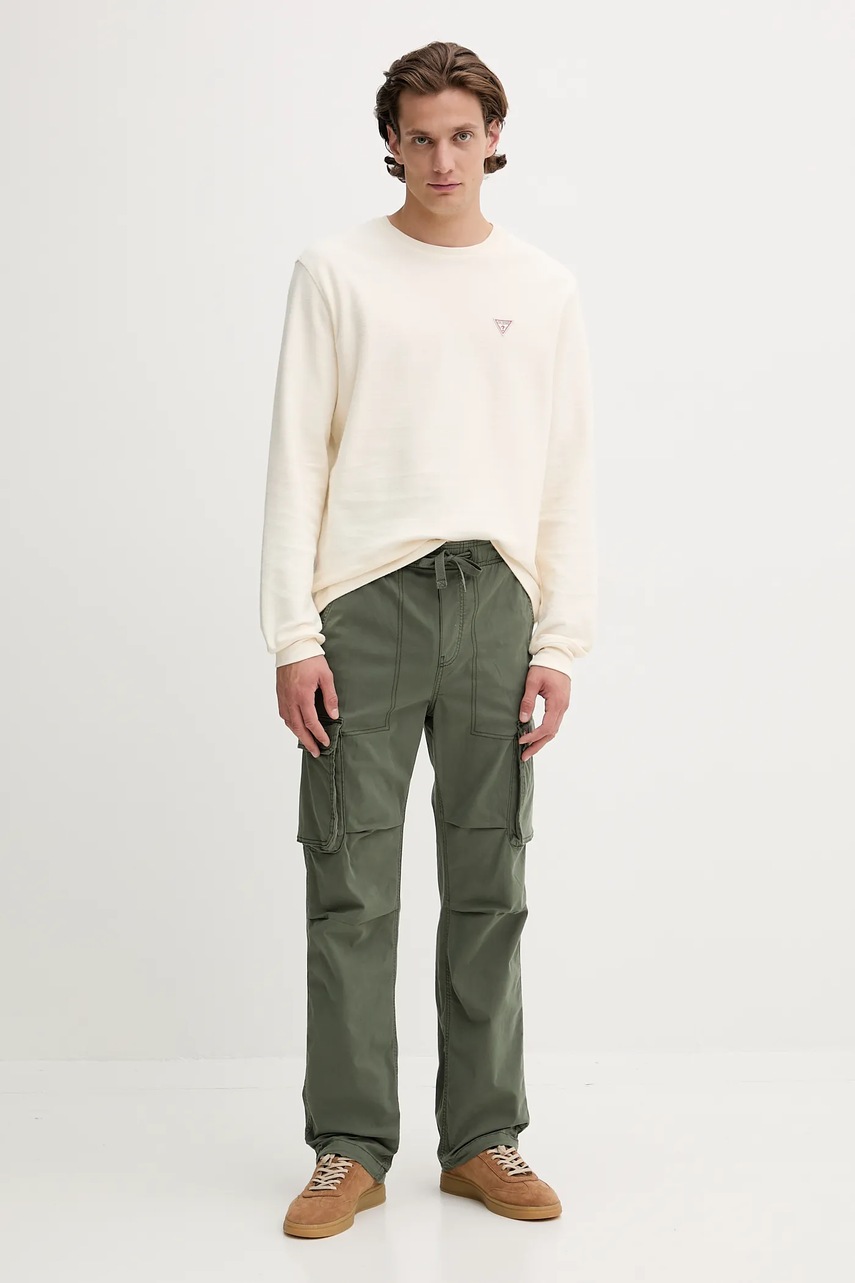 Брюки Tommy Jeans цвет зелёный со шнуровкой DM0DM22000