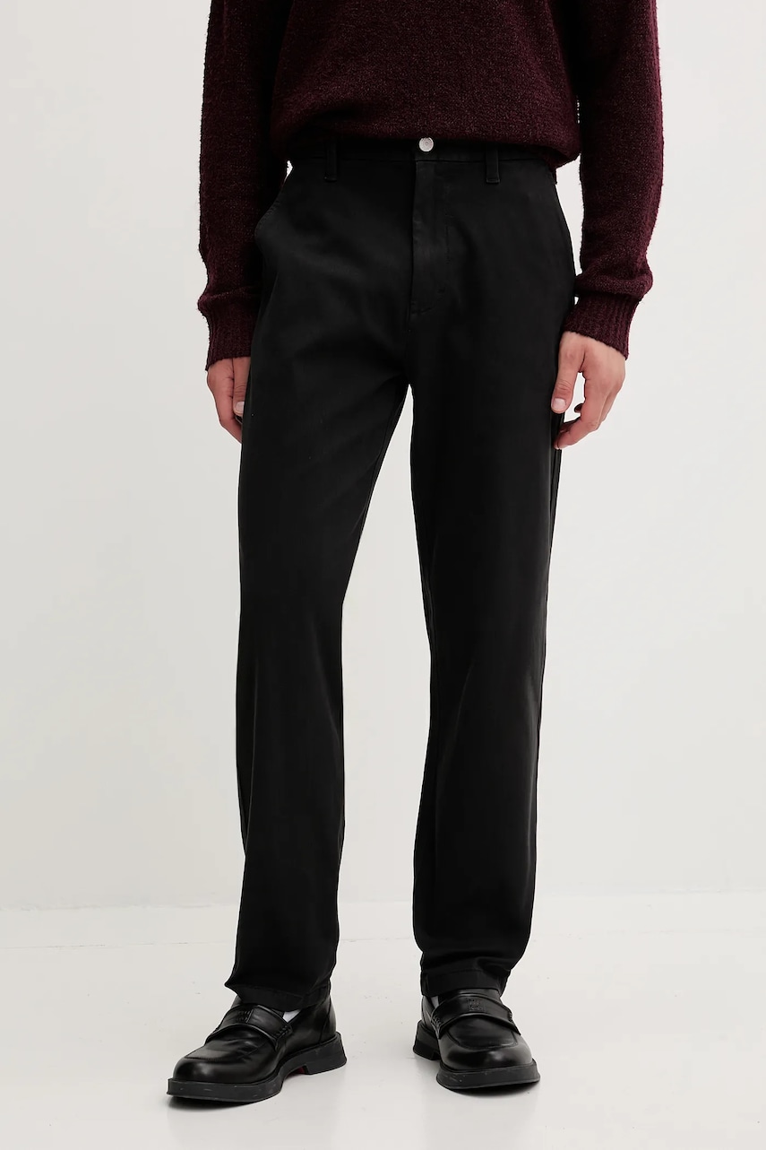 Levně Kalhoty Tommy Jeans pánské, černá barva, DM0DM22001
