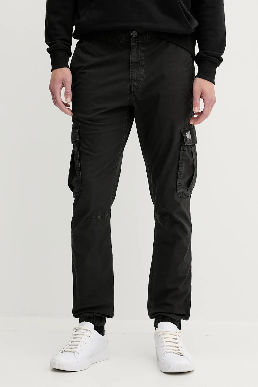 Levně Kalhoty Tommy Jeans pánské, černá barva, ve střihu cargo, DM0DM22003