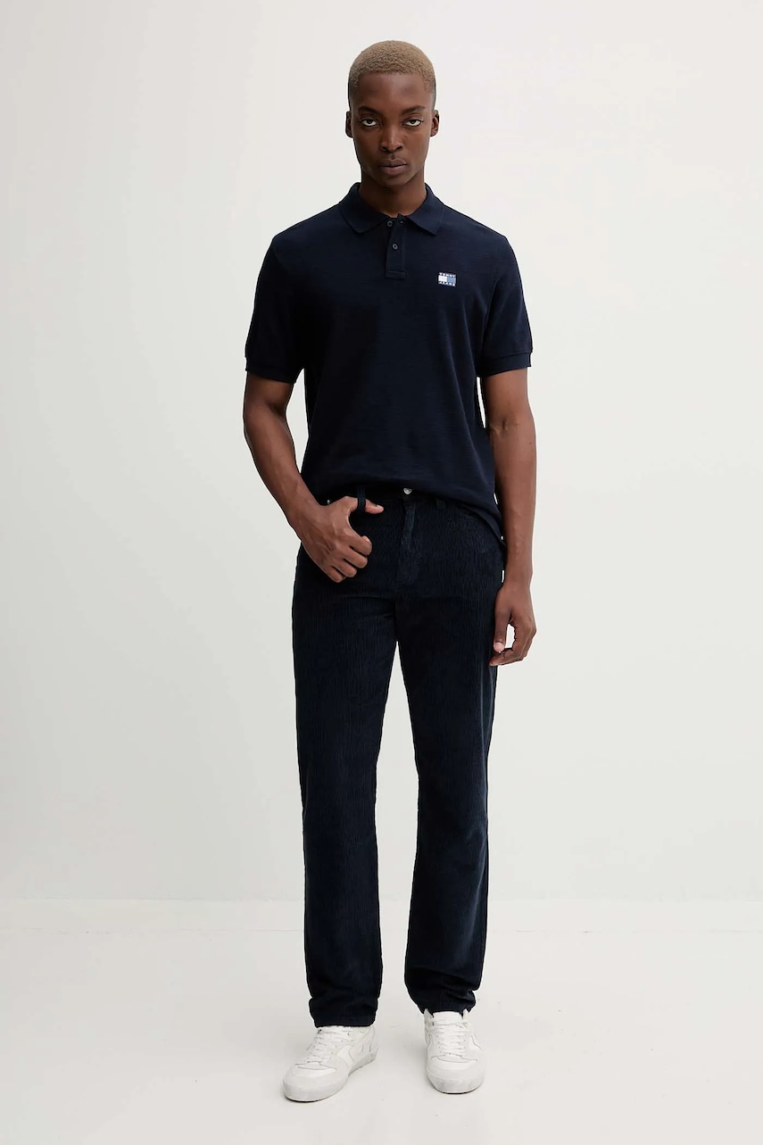 Вельветовые брюки Tommy Jeans цвет синий прямые DM0DM22242 Вельветовые брюки Tommy Jeans цвет синий прямые DM0DM22242
