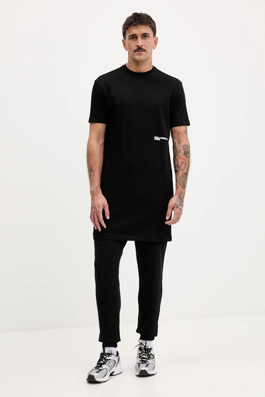 Хлопковые спортивные штаны Tommy Jeans цвет чёрный с принтом DM0DM22094