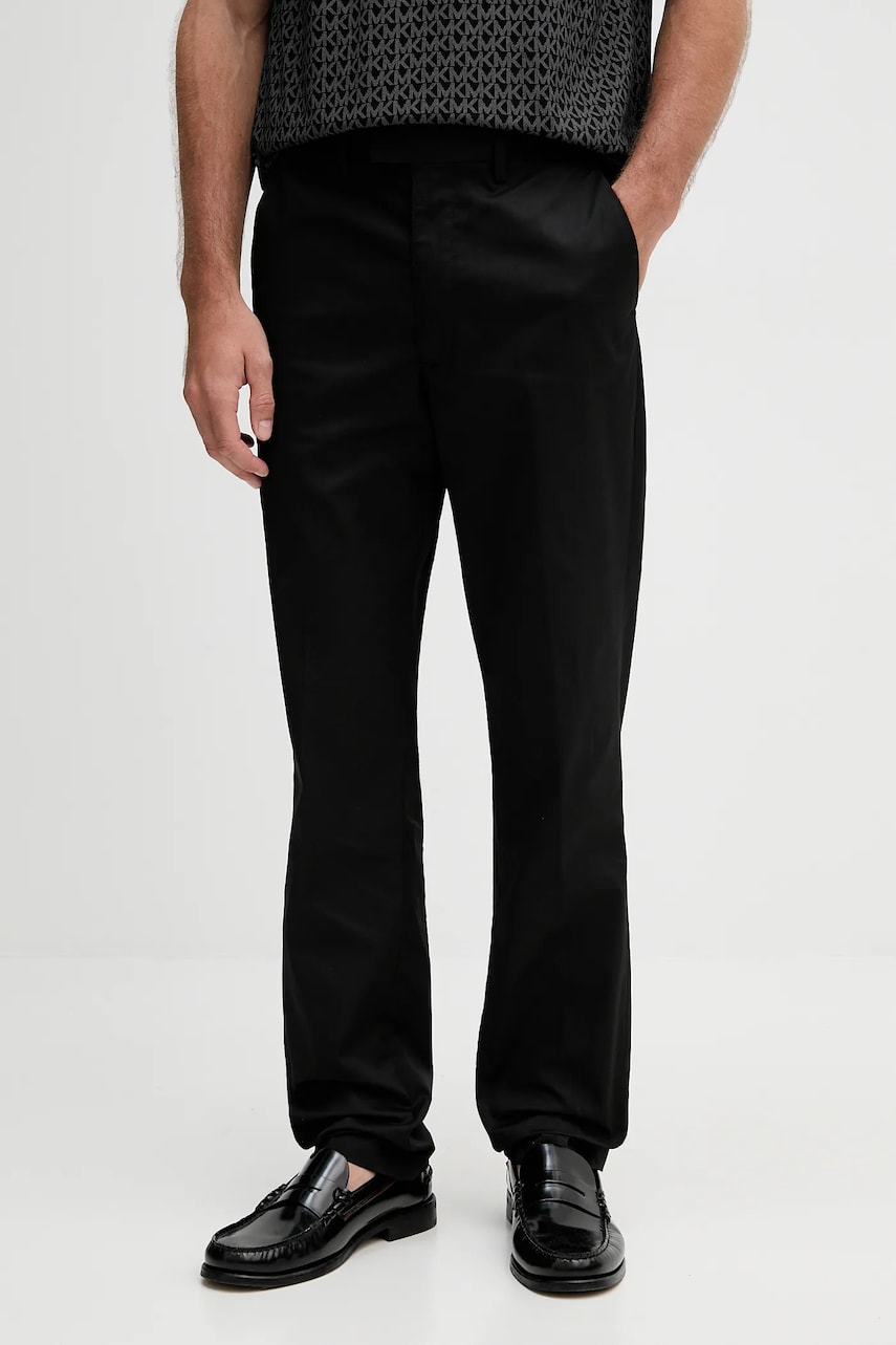 Michael Kors pantaloni culoarea negru, cu fason chinos, CT53054HVS