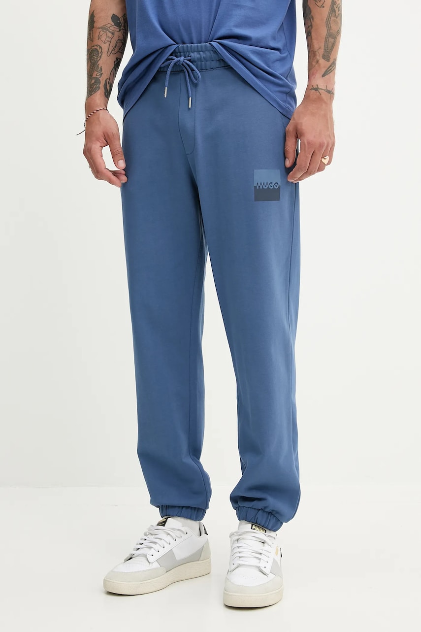 HUGO pantaloni de trening din bumbac uni, 50542866