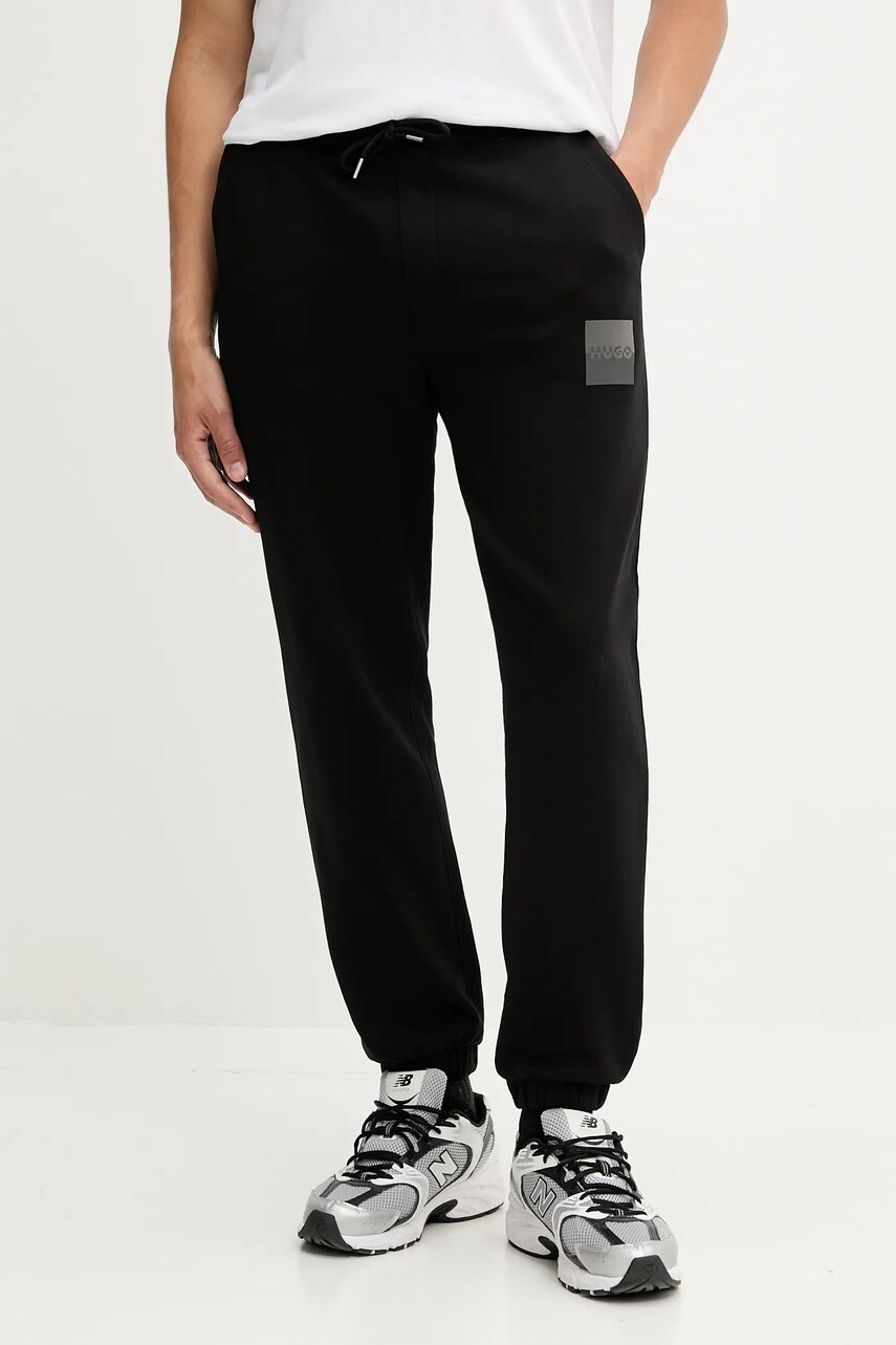 HUGO pantaloni de trening din bumbac culoarea negru, uni, 50542866