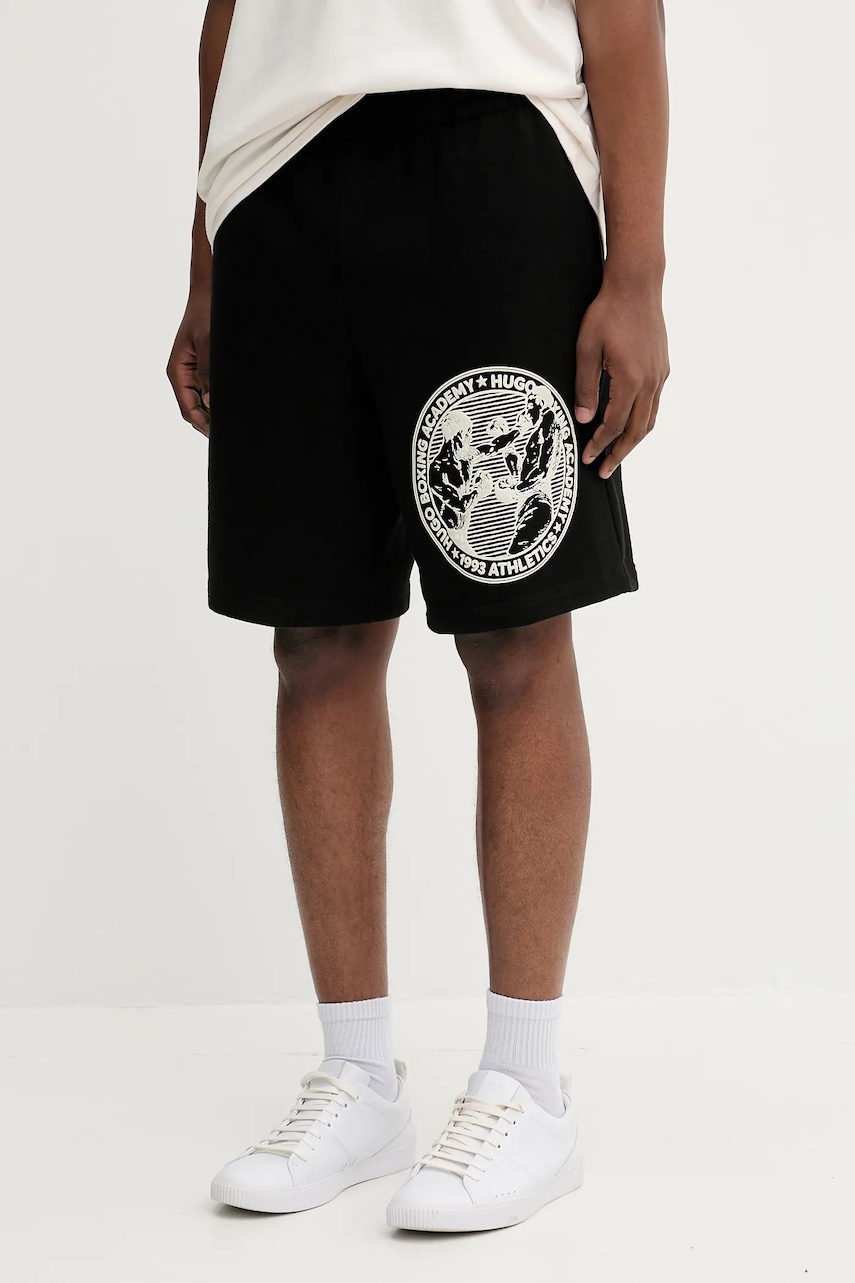 HUGO pantaloni scurți din bumbac culoarea negru, 50542413