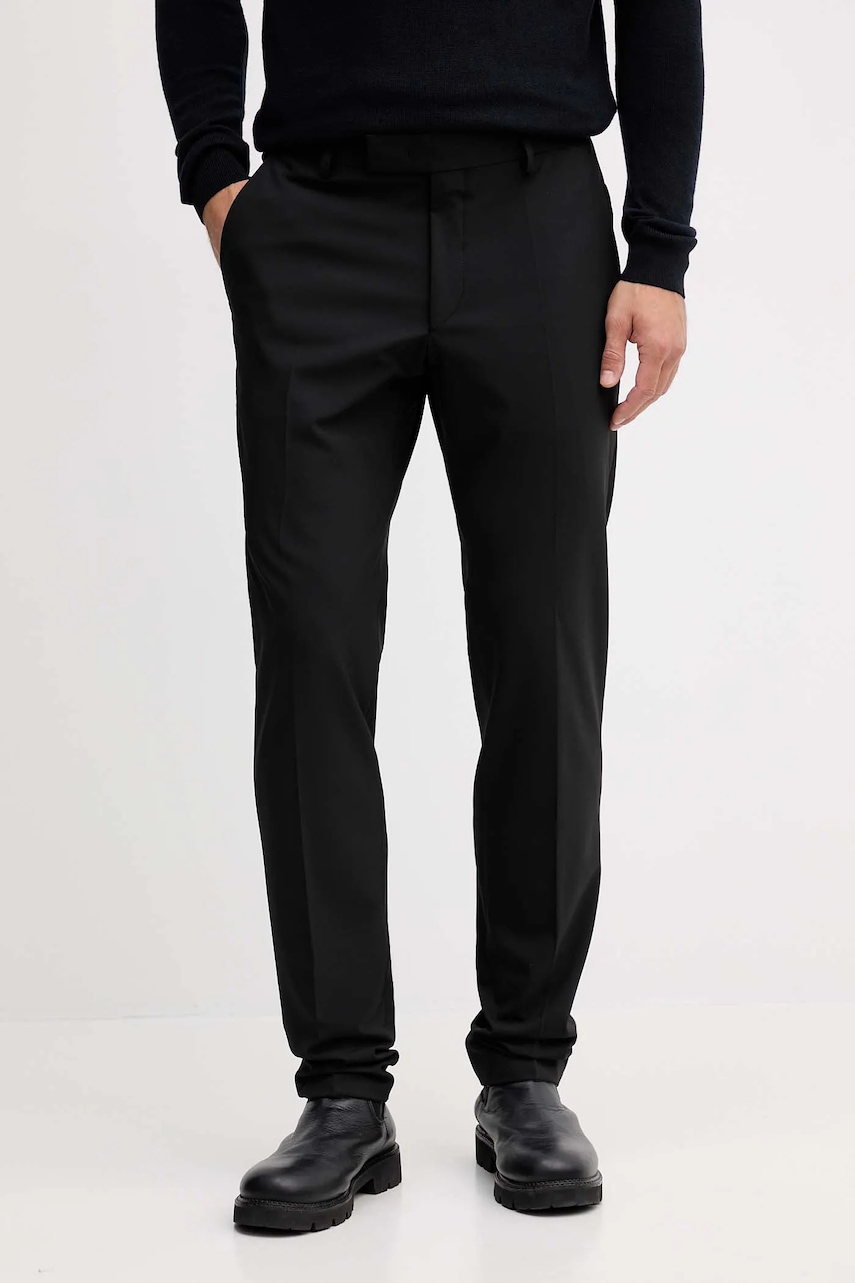Karl Lagerfeld pantaloni culoarea negru, drept, 554037.255002