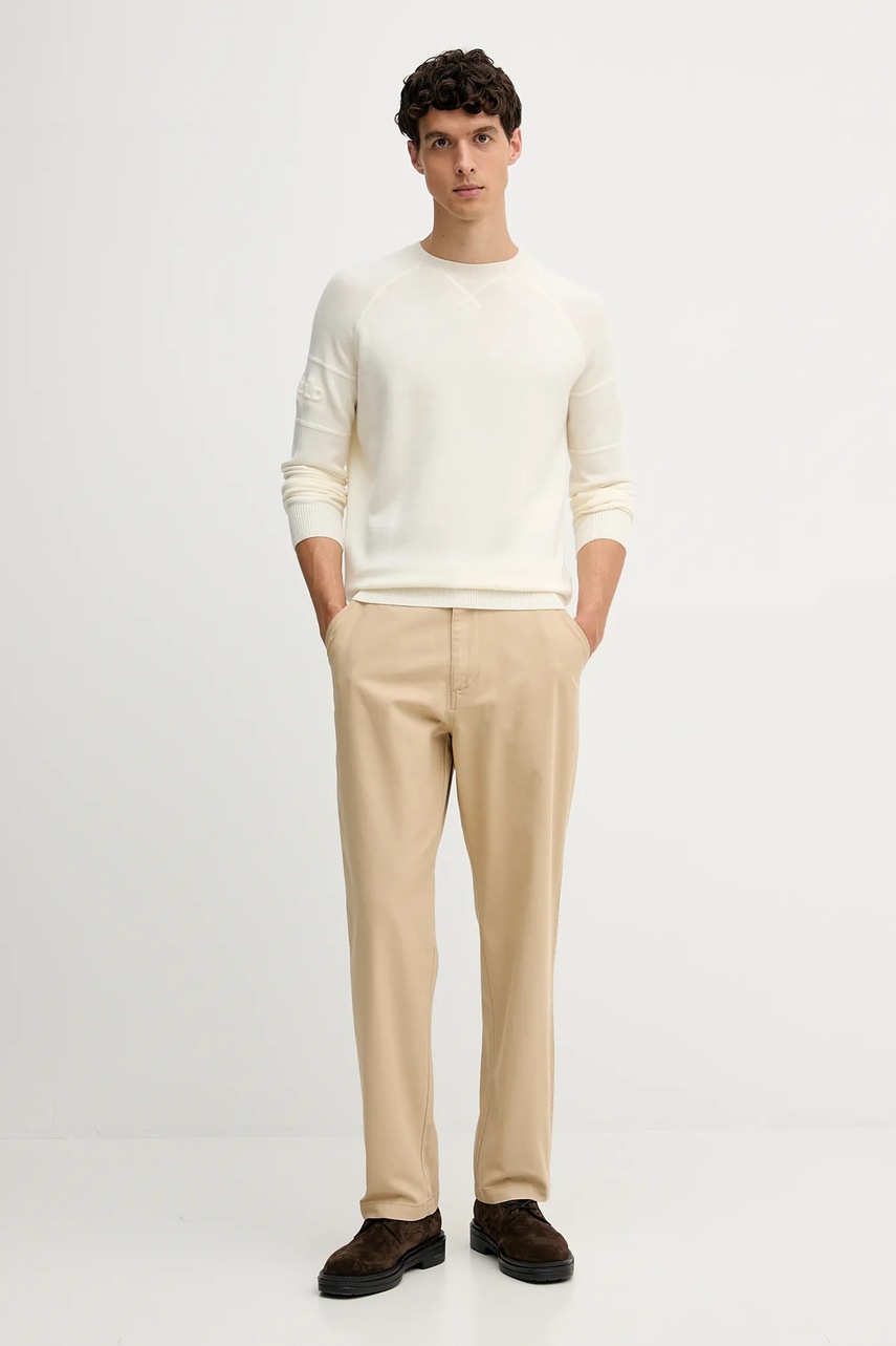 Хлопковые брюки United Colors of Benetton цвет коричневый прямые 4QHDUF05N