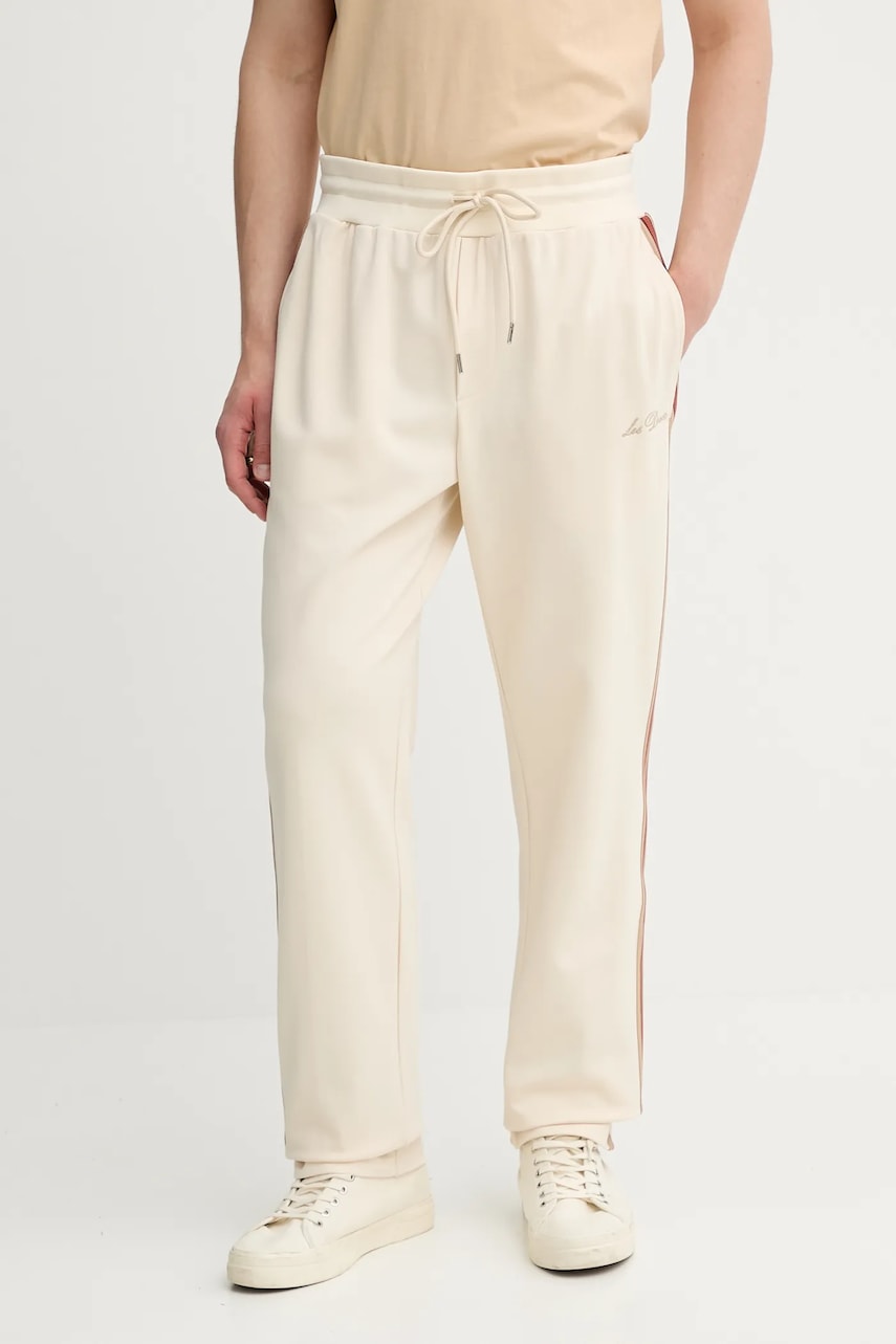 Les Deux pantaloni de trening culoarea bej, cu imprimeu, 1000134