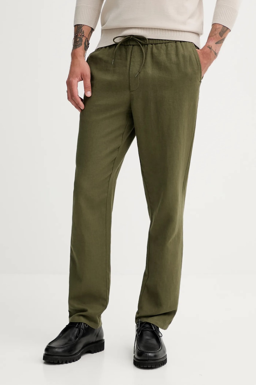 Les Deux pantaloni din in Patrick culoarea verde, drept, 1000808