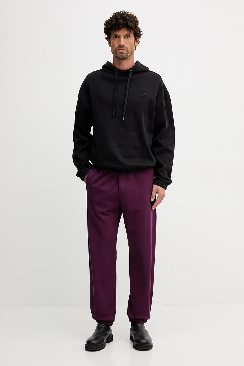 Хлопковые спортивные штаны Versace Jeans Couture цвет бордовый однотонные 79GAAT07 CF01T Хлопковые спортивные штаны Versace Jeans Couture цвет бордовый однотонные 79GAAT07 CF01T