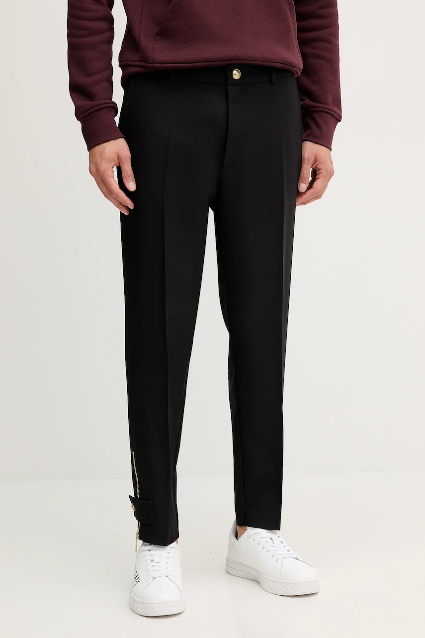 Versace Jeans Couture pantaloni culoarea negru, drept, 79GAA128 N0136
