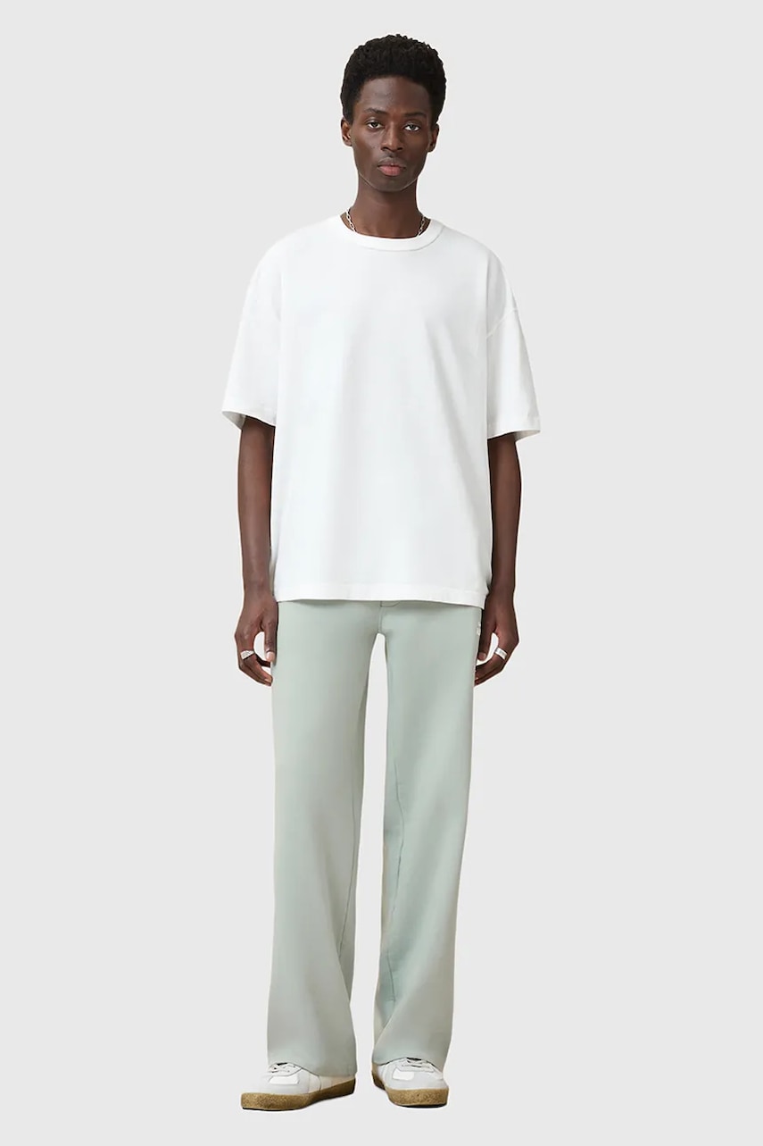 AllSaints pantaloni de trening din bumbac SOLEIL culoarea verde, uni, M041TC