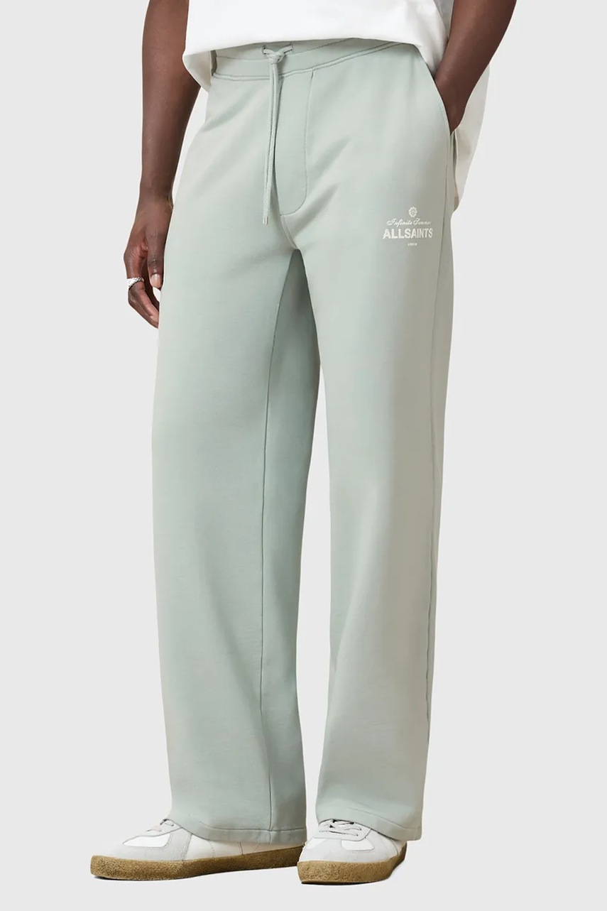 Хлопковые спортивные штаны AllSaints SOLEIL цвет зелёный однотонные M041TC