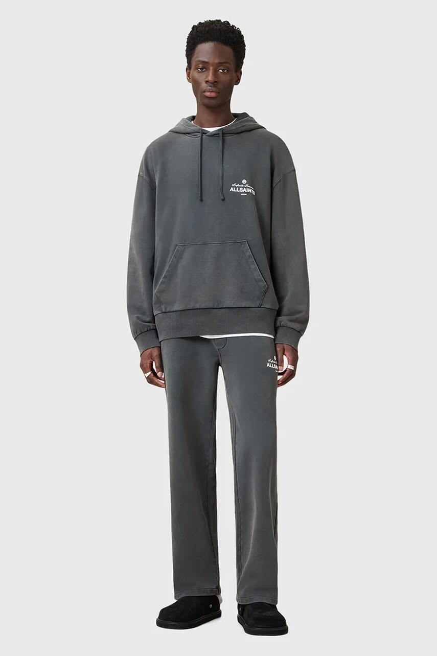 AllSaints pantaloni de trening din bumbac SOLEIL culoarea gri, uni, M041TC