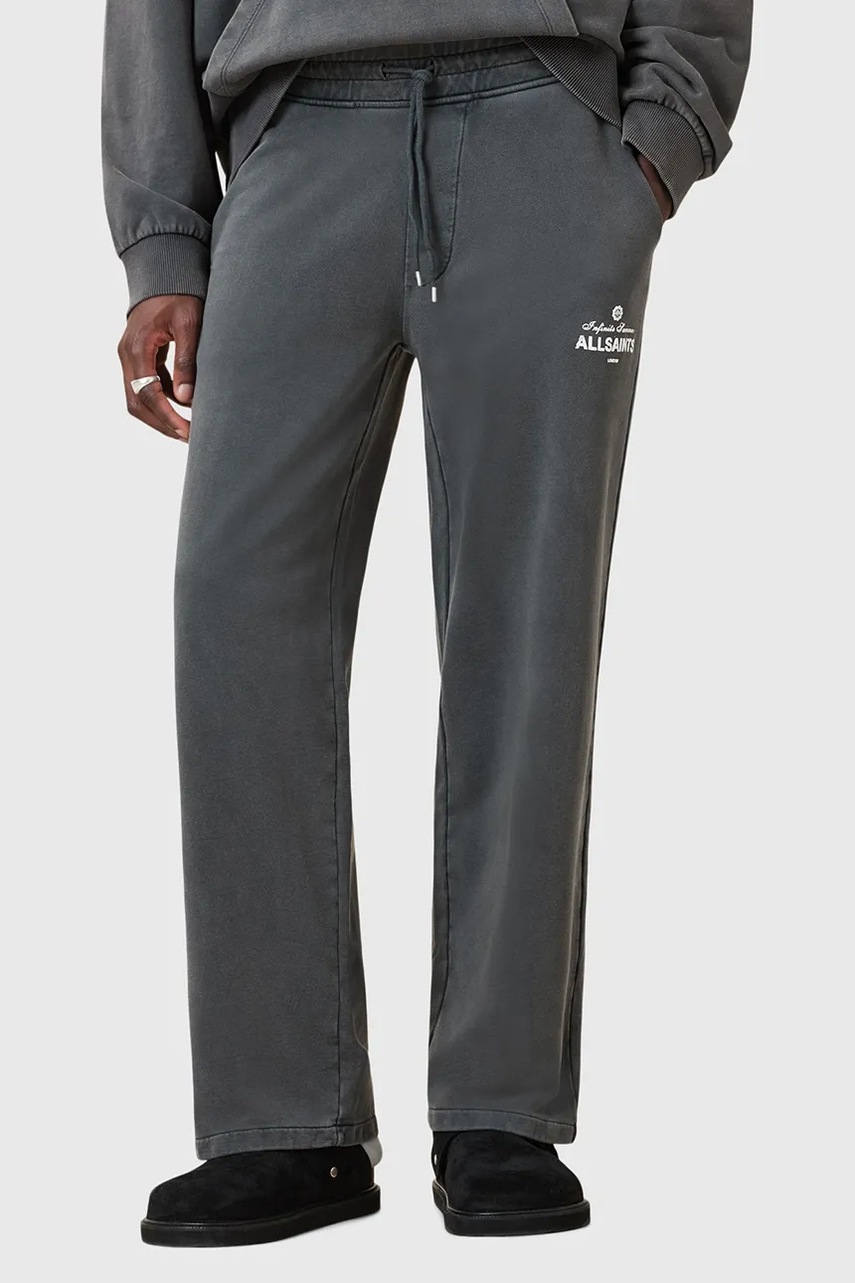 Хлопковые спортивные штаны AllSaints SOLEIL цвет серый однотонные M041TC
