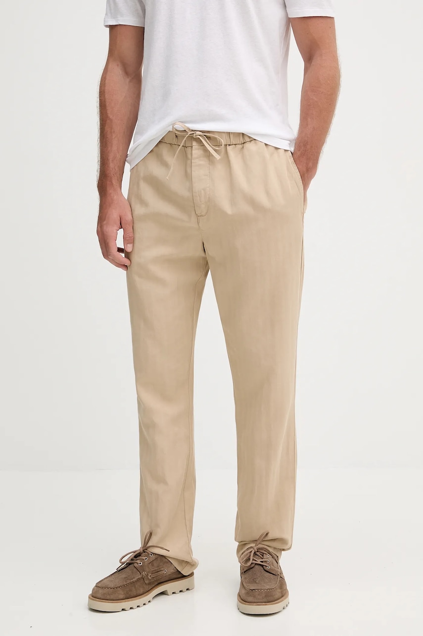 Frescobol Carioca pantaloni din amestec de in culoarea bej, drept, 2602.839