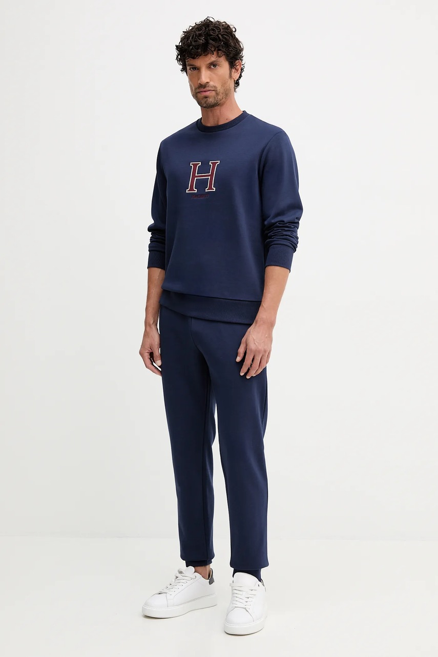 Спортивные штаны Hackett London цвет синий с аппликацией HM5800019