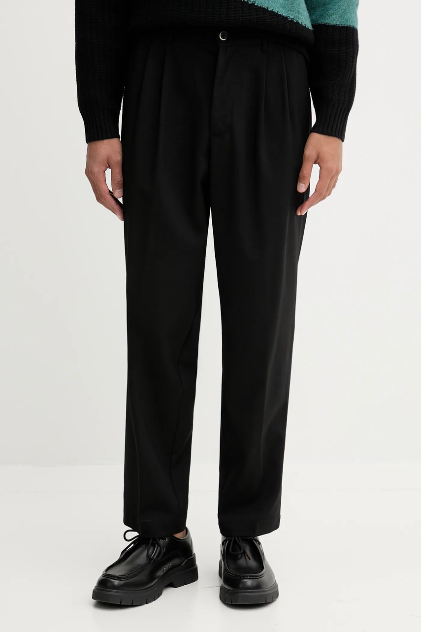 Levně Vlněné kalhoty BARENA VENEZIA Pantalone Nerio pánské, černá barva, PAU5252.499