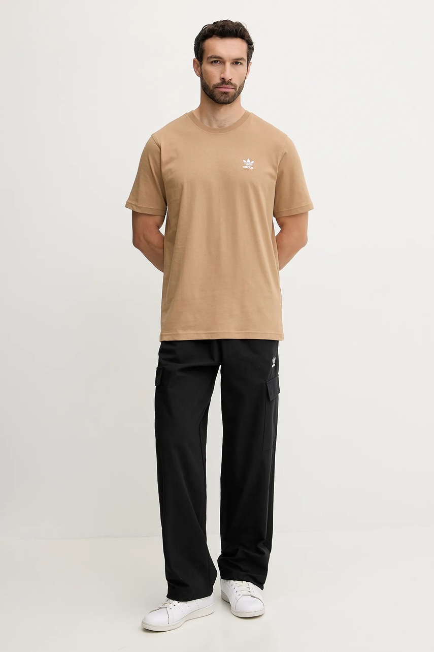 Βαμβακερό παντελόνι adidas Originals Essentials ανδρικό, χρώμα: μαύρο, JX3913 φωτογραφία