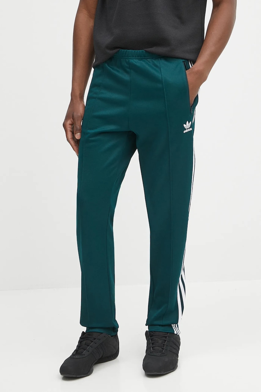 adidas Originals pantaloni de trening Denim TP culoarea verde, cu imprimeu, JY1275