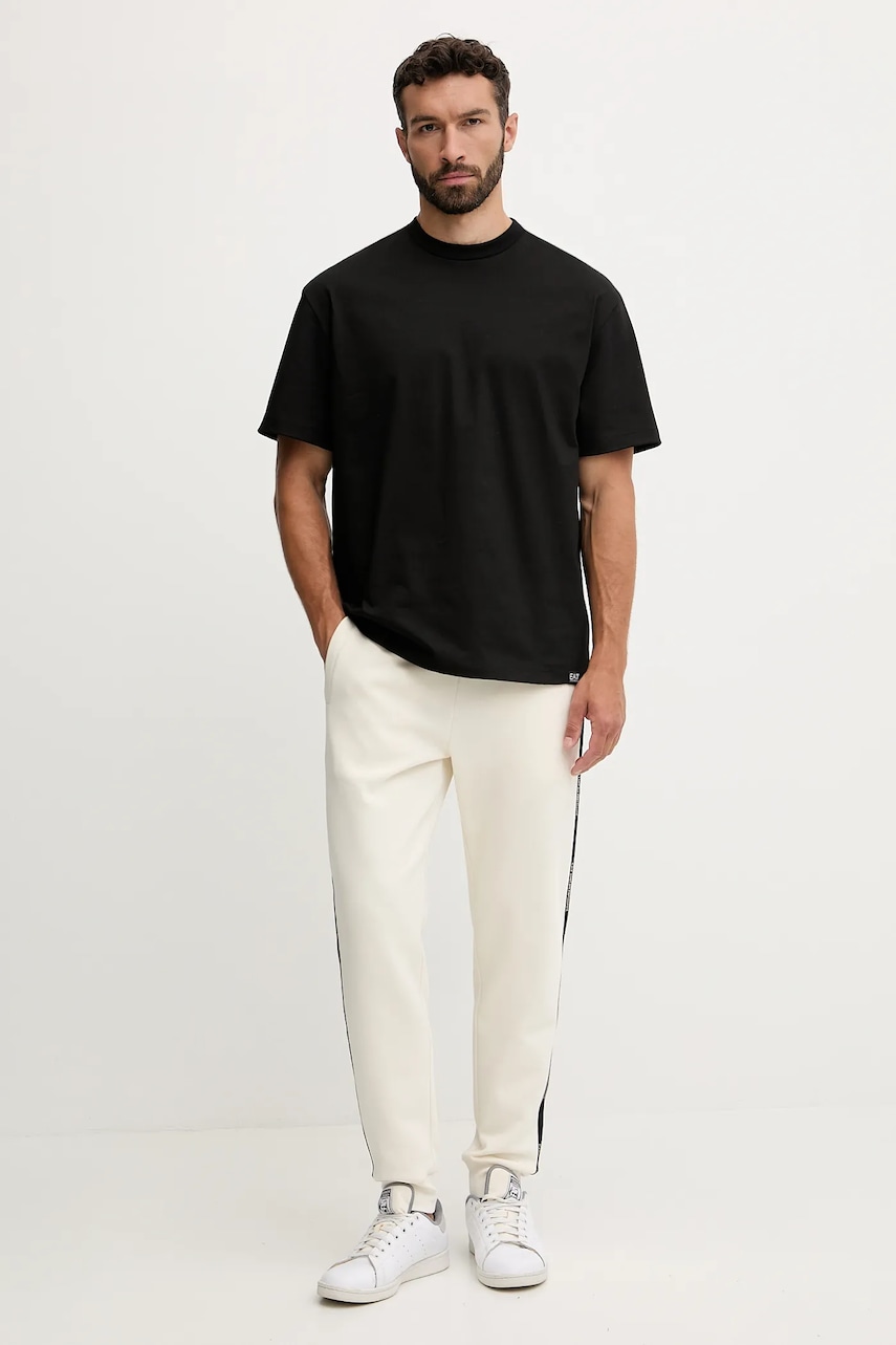 Спортивные штаны EA7 Emporio Armani цвет бежевый с принтом AF10377-7M000974 Спортивные штаны EA7 Emporio Armani цвет бежевый с принтом AF10377-7M000974