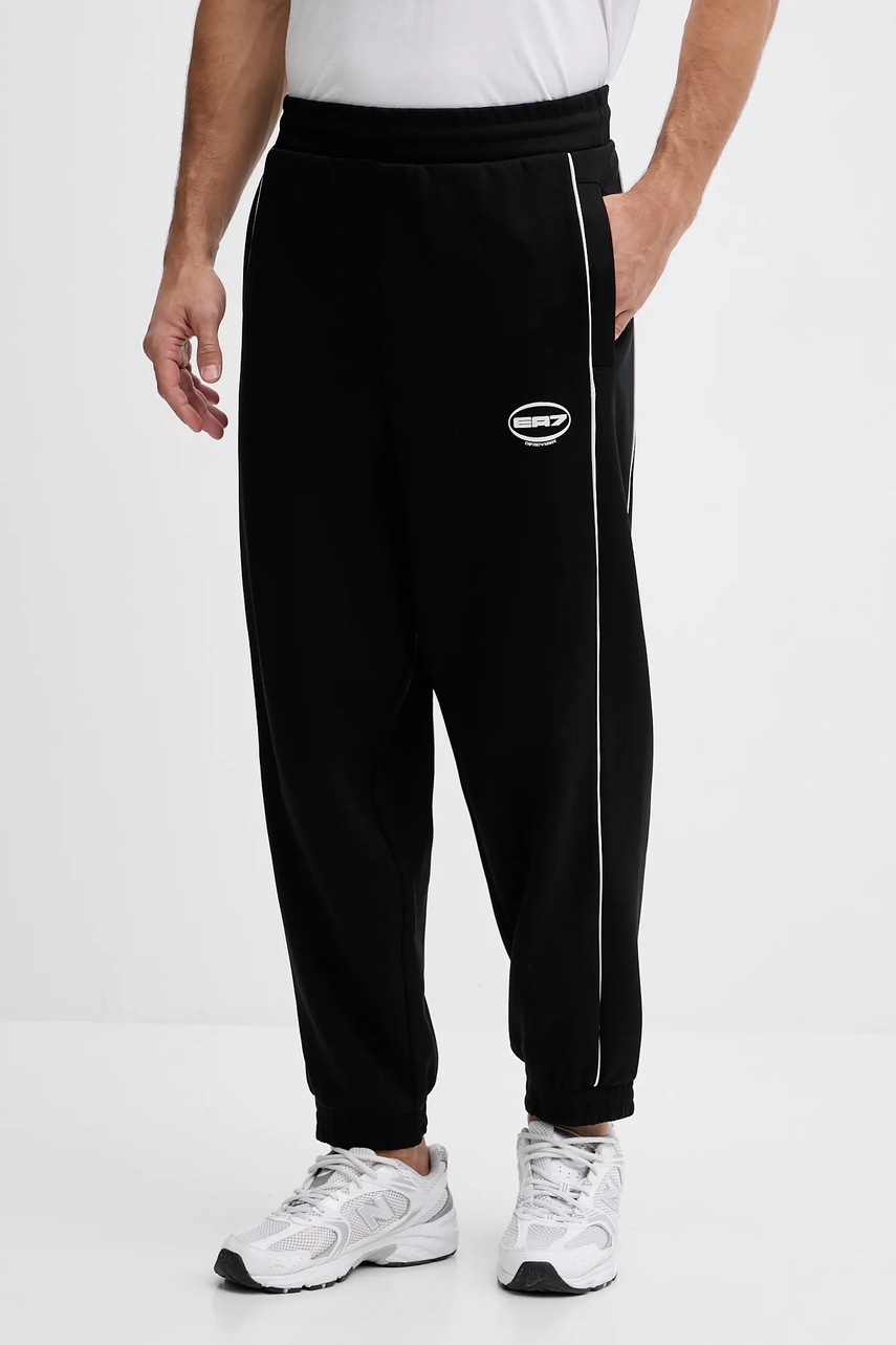 EA7 Emporio Armani pantaloni de trening culoarea negru, cu imprimeu, AF12660.7M000987