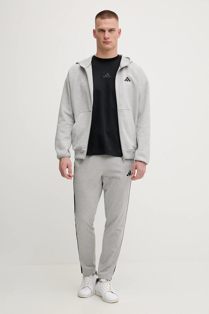 Спортивные штаны adidas Essentials цвет серый меланж JE6428 Спортивные штаны adidas Essentials цвет серый меланж JE6428