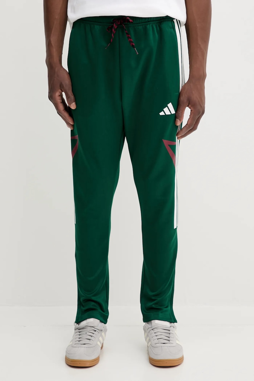 adidas pantaloni de trening Tiro culoarea verde, cu imprimeu, JN2574