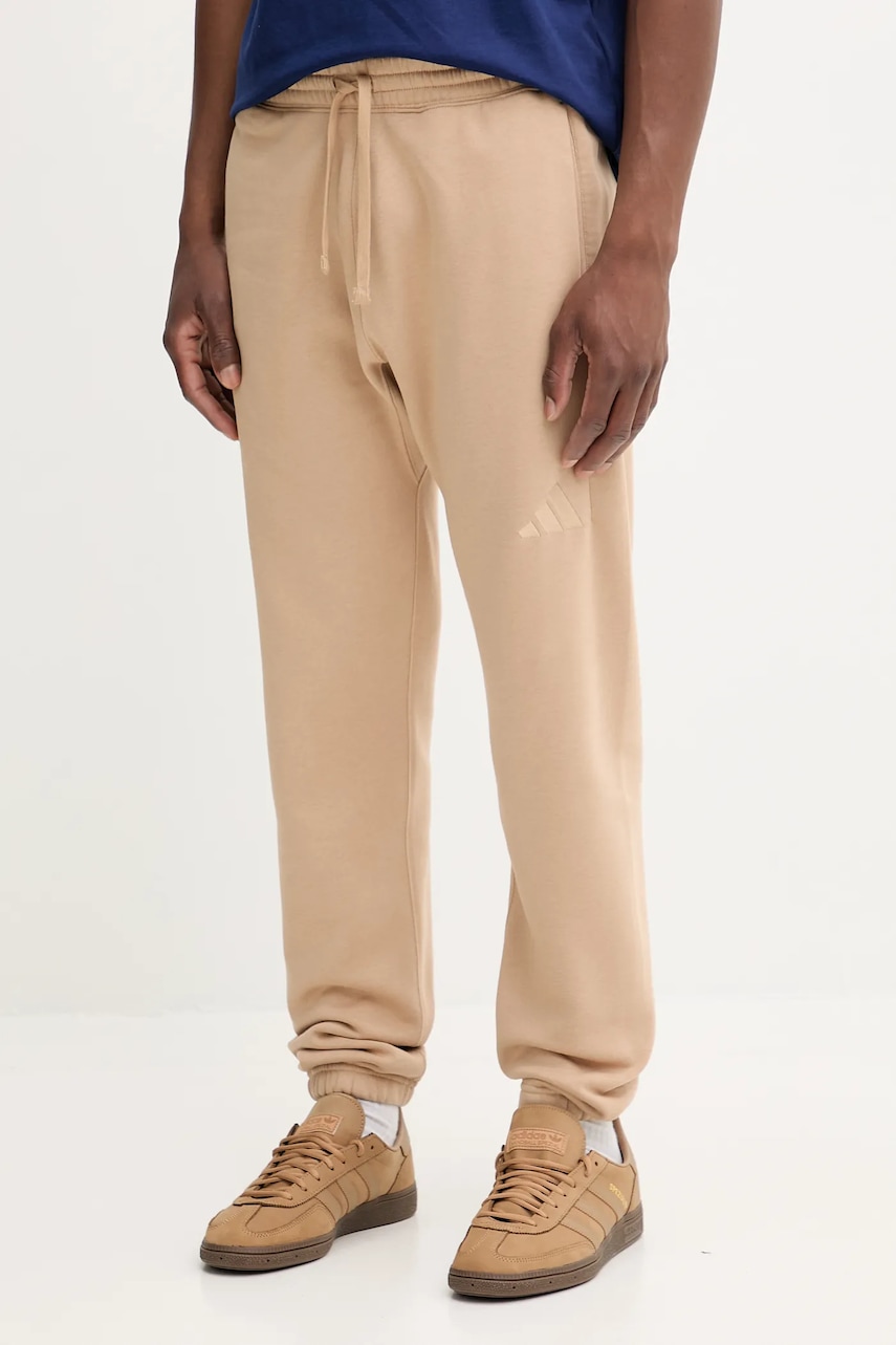 adidas pantaloni de trening All SZN culoarea bej, uni, JX5099