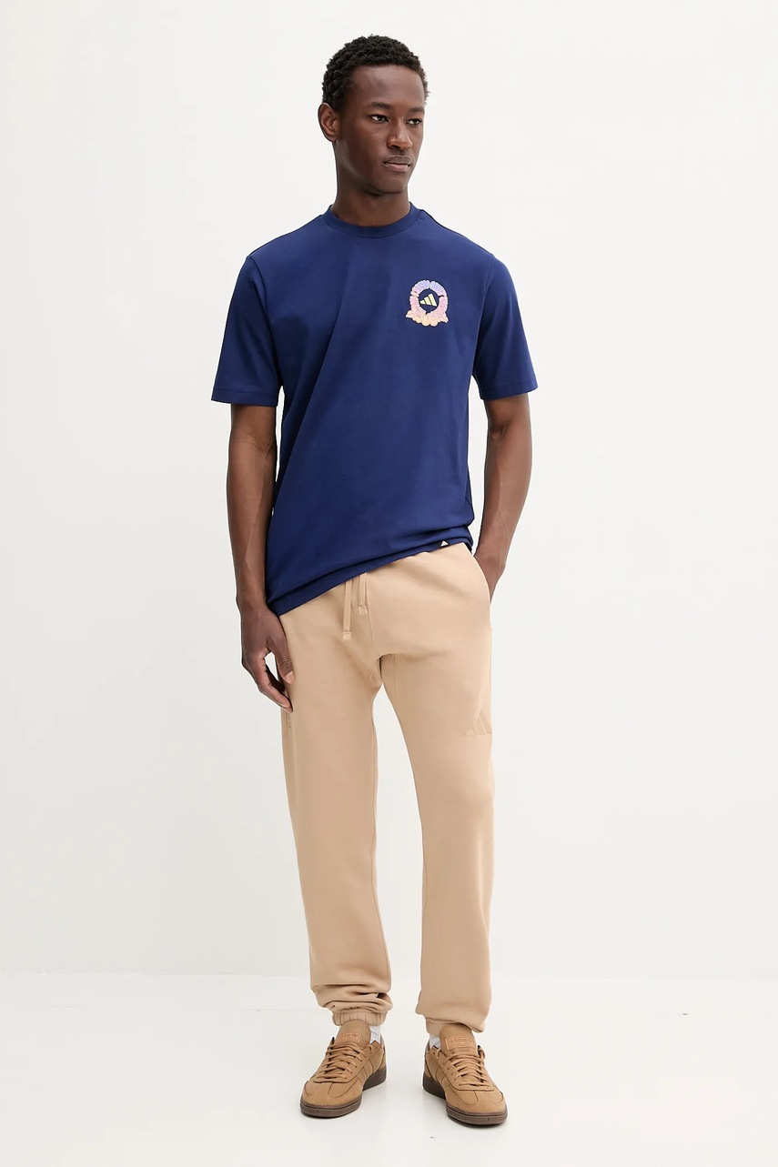 Спортивные штаны adidas All SZN цвет бежевый однотонные JX5099