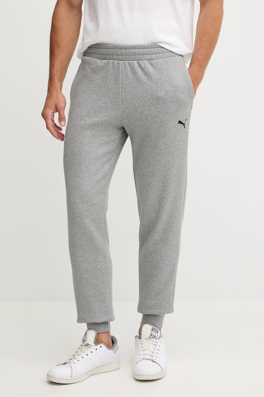 Puma pantaloni de trening culoarea gri, uni, 682614