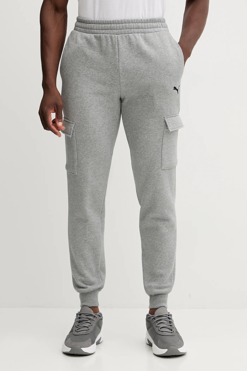 Puma pantaloni de trening culoarea gri, uni, 682656