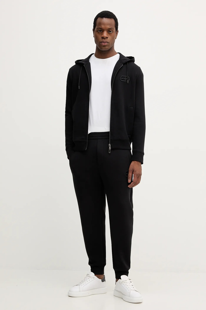 Спортивные штаны Emporio Armani цвет чёрный с аппликацией 8N1PT0 1JHSZ