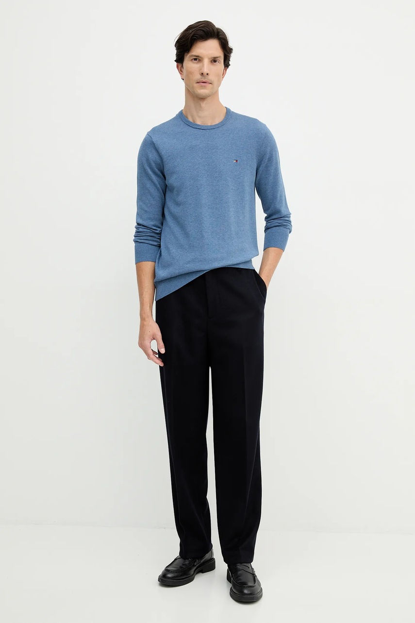 Шерстяные брюки Emporio Armani цвет синий прямые EM001182 AF14740 Шерстяные брюки Emporio Armani цвет синий прямые EM001182 AF14740