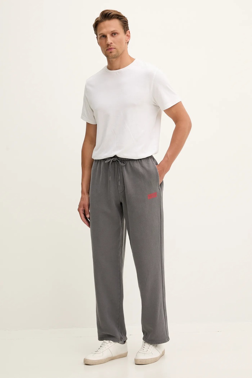 Хлопковые спортивные штаны American Vintage цвет серый с принтом MPLI05B