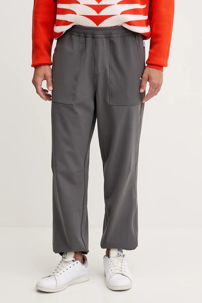 Puma pantaloni de trening culoarea gri, uni, 632313