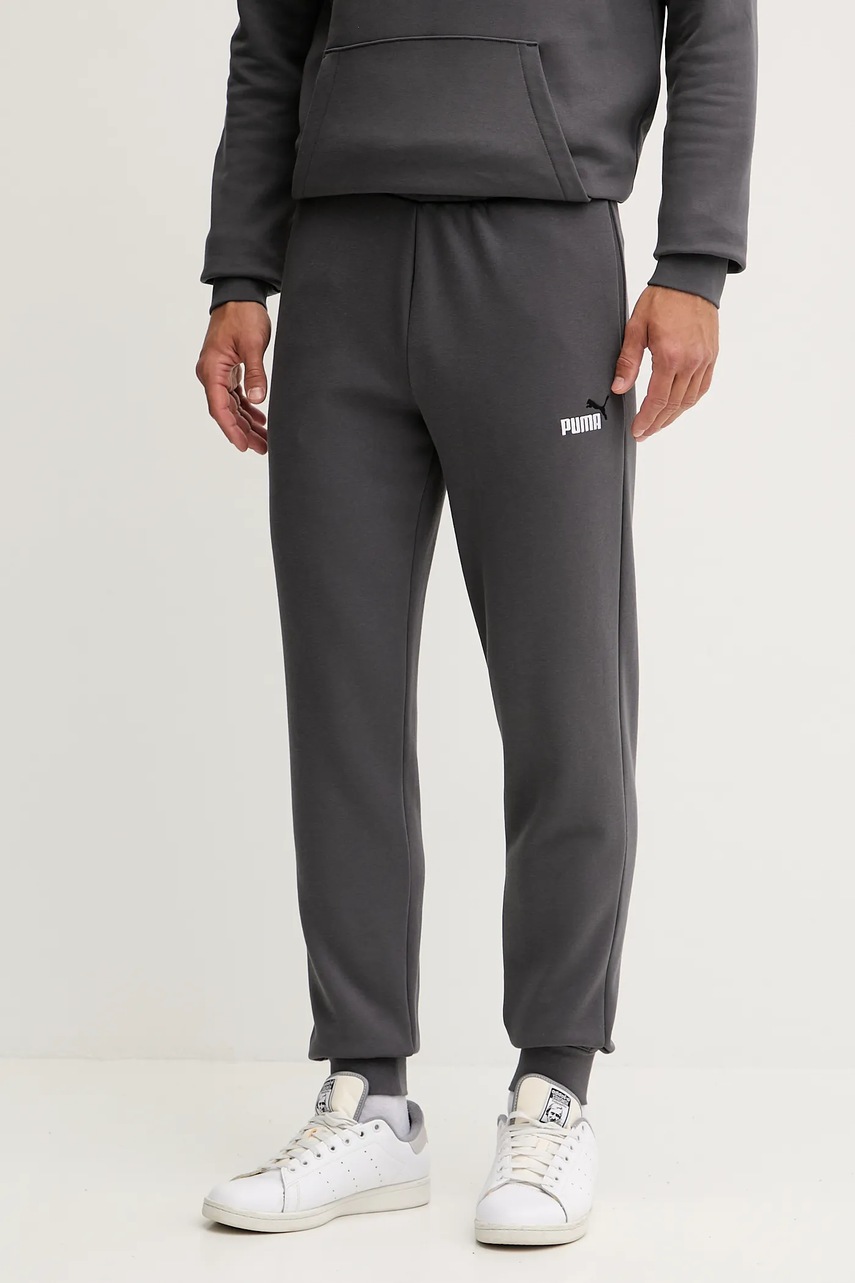 Puma pantaloni de trening culoarea gri, cu imprimeu, 684713