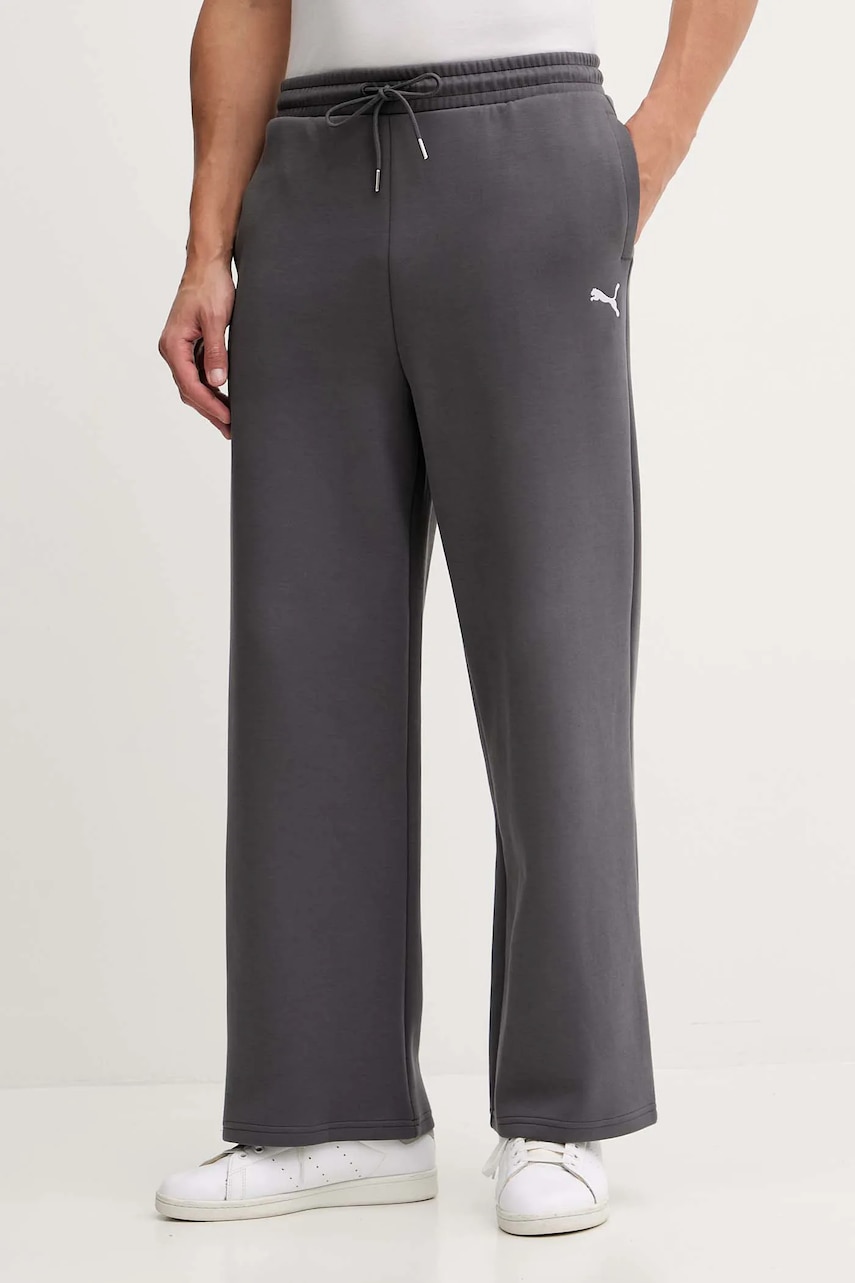 Puma pantaloni de trening culoarea gri, uni, 632067