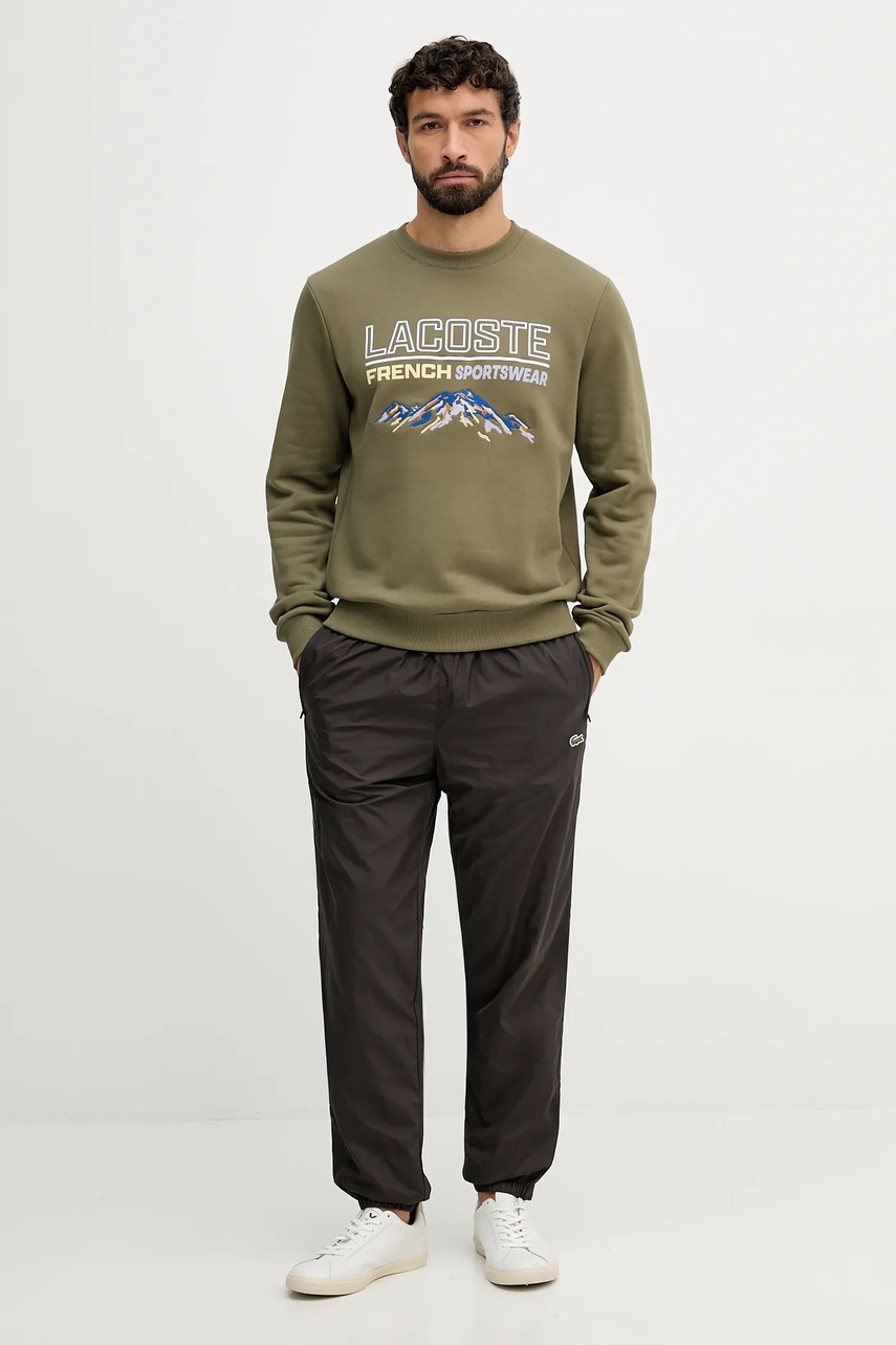 Спортивные штаны Lacoste цвет коричневый однотонные XH8909