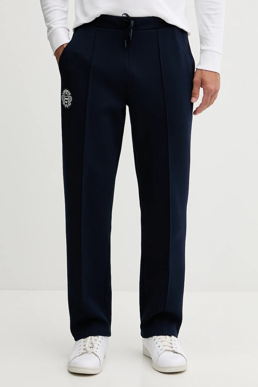 Lacoste pantaloni de trening culoarea bleumarin, uni, XH8982