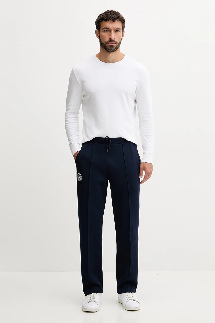 Спортивные штаны Lacoste цвет синий однотонные XH8982