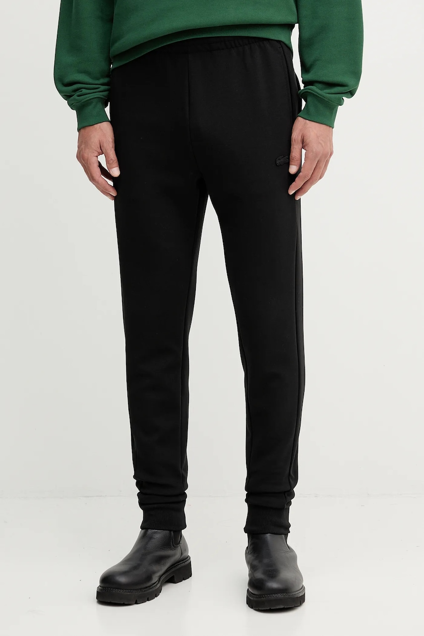 Lacoste pantaloni de trening culoarea negru, melanj, XH9583