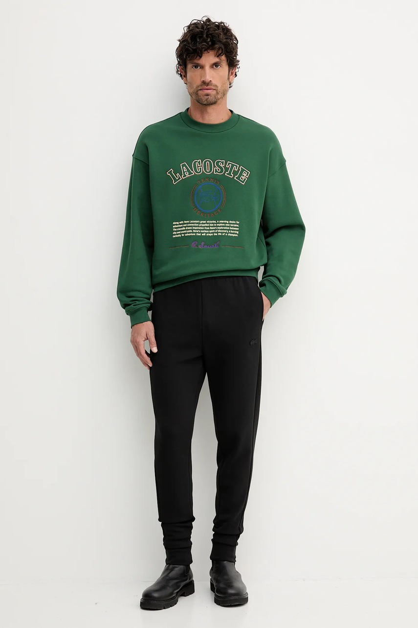 Спортивные штаны Lacoste цвет чёрный меланж XH9583