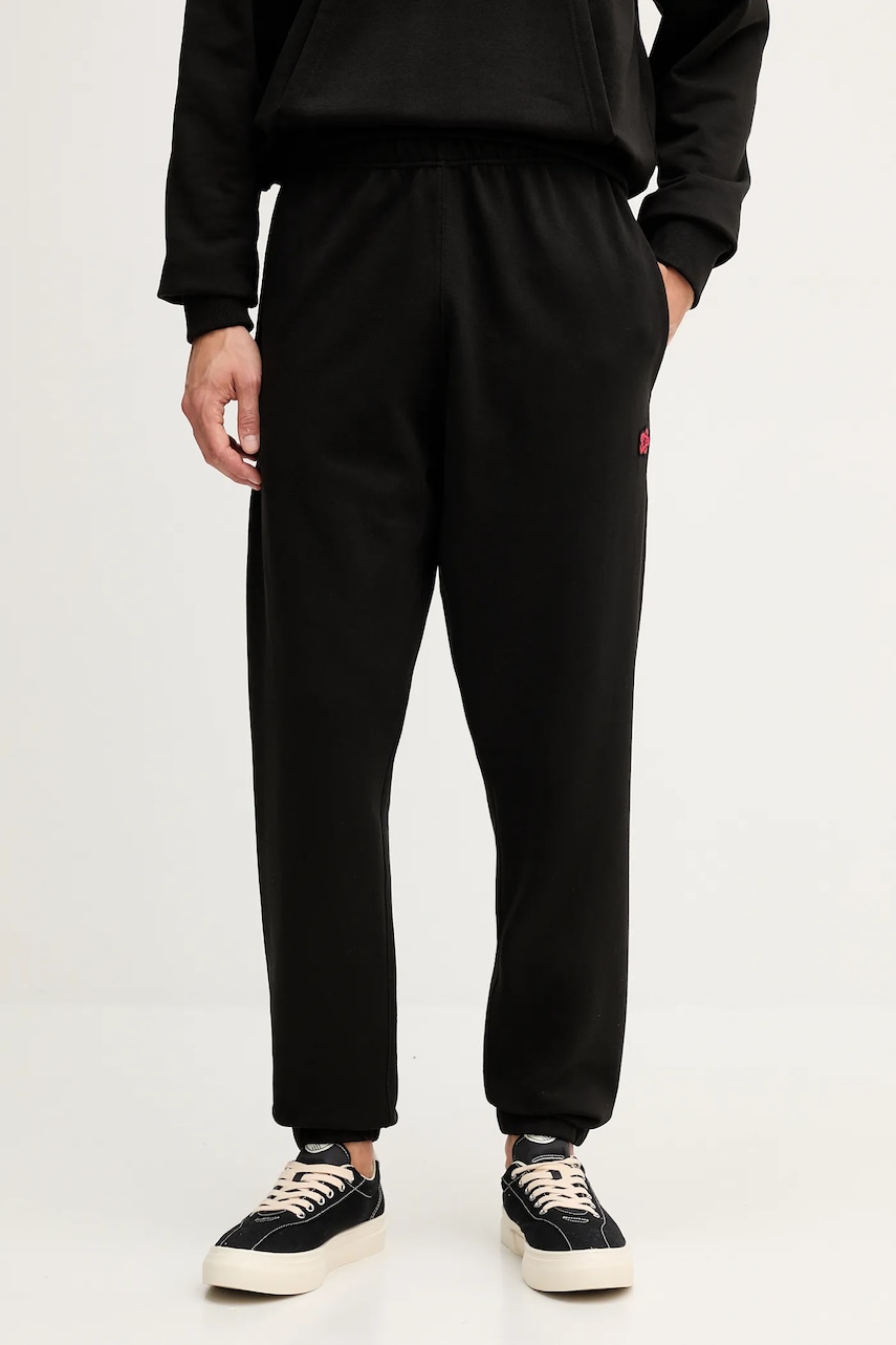 Kenzo pantaloni de trening din bumbac culoarea negru, uni, FE65PA8254MF