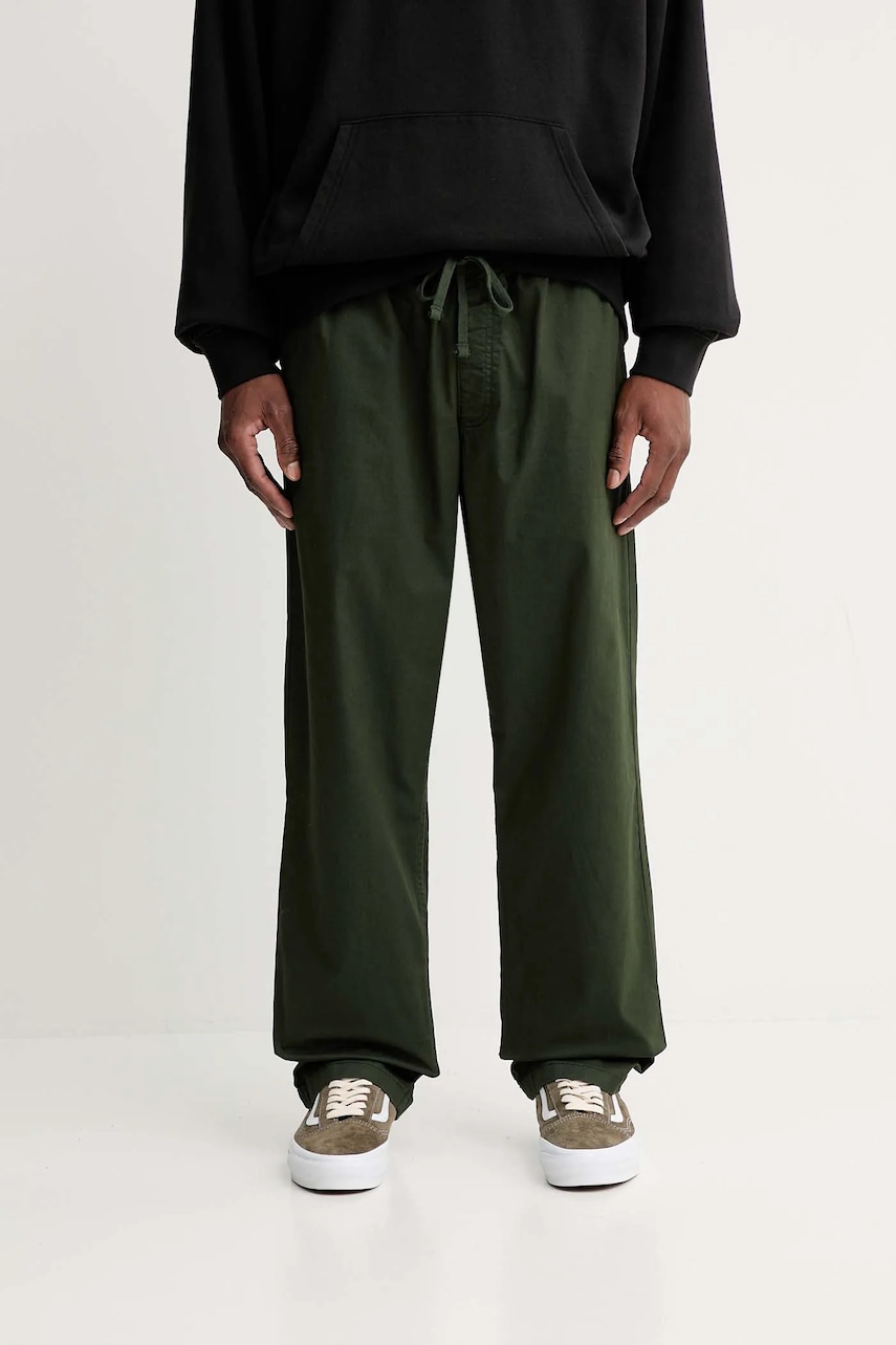 Vans pantaloni culoarea verde, drept, VN0A5FJJEMU1