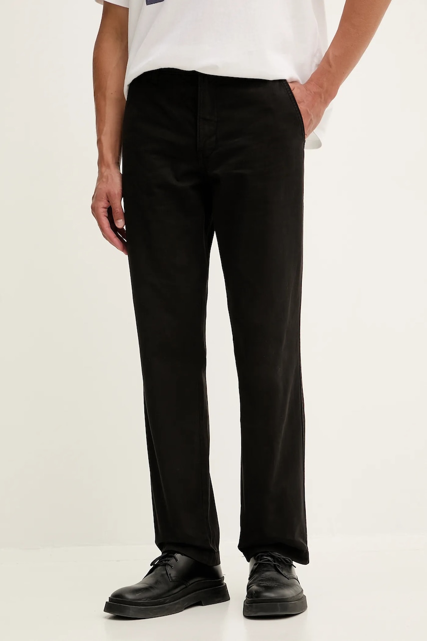 Levi\'s pantaloni de bumbac culoarea negru, drept, A5753